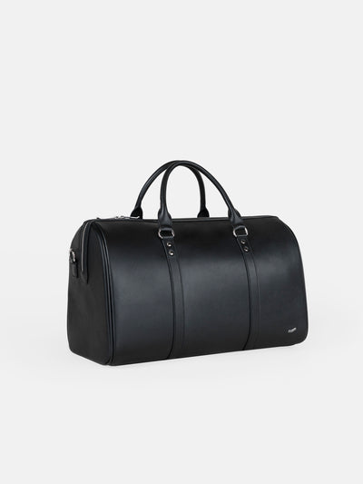 F34 Travel Duffel Bag Italian Black Leather Schwarzes Leder