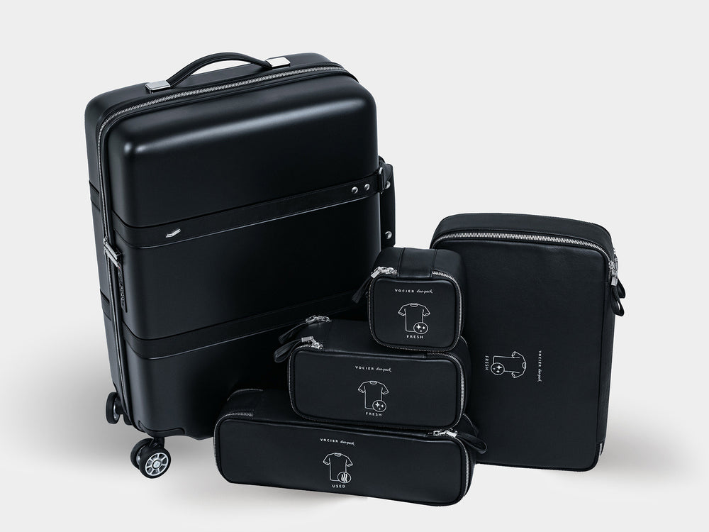 duo pack set black leather combined with p55 carry-on