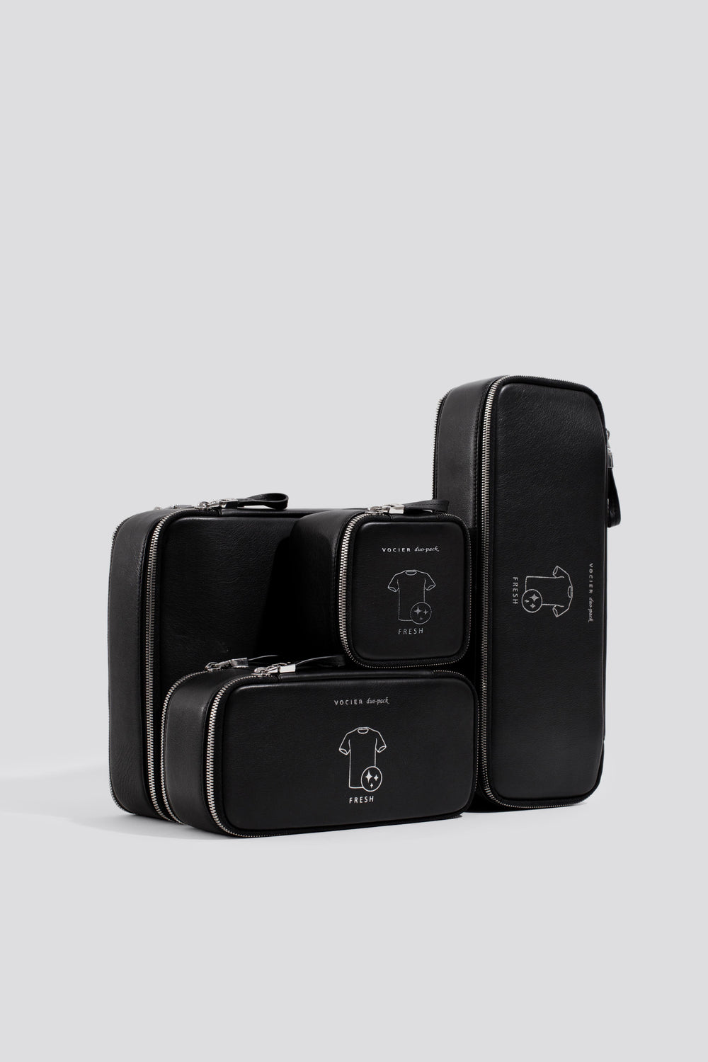 duo pack set black leather
