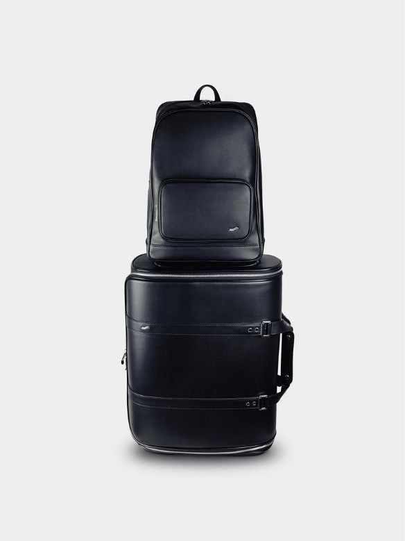 legacy f32 leather backpack front paired with f38 carry on black leather