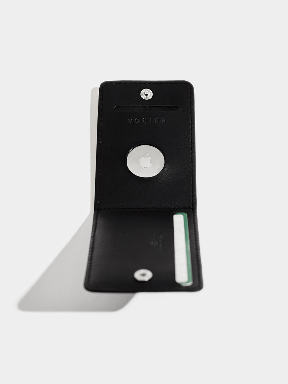 credit card holder airtag ready black leather schwarzes leder