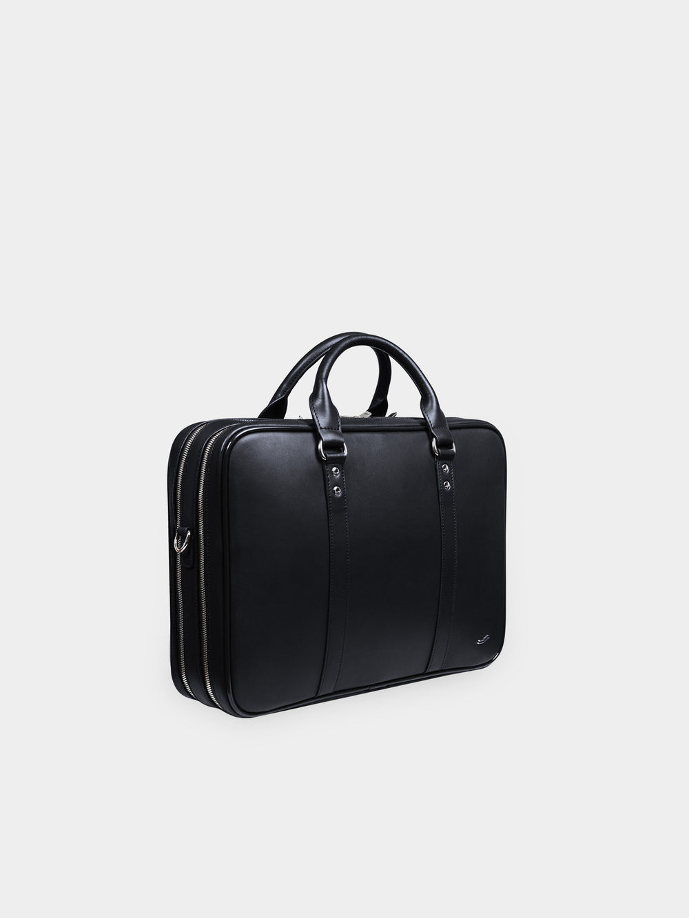 f26 black leather double briefcase schwarzes leder