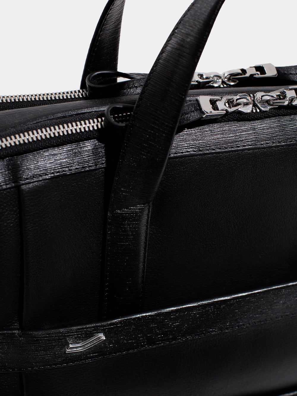 vocier large briefcase detail zipper black