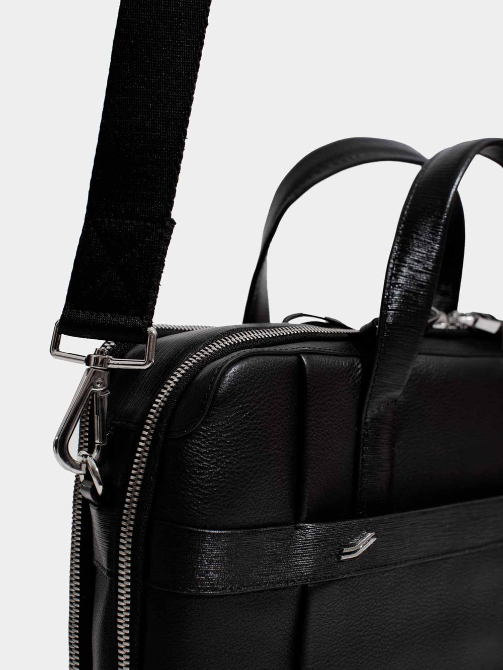 vocier briefcase medium details zipper black