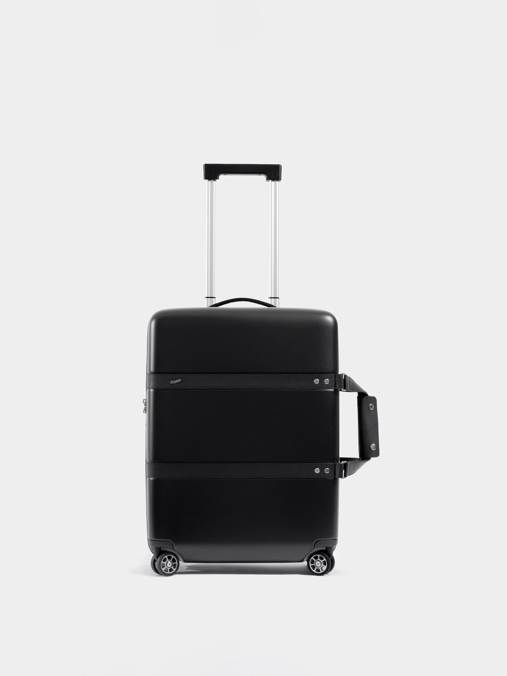 p55 black carry-on luggage 360° wheels  front view- black