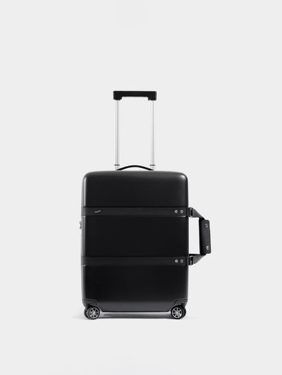 P55 Black Carry-On Luggage 360° Wheels  Front View