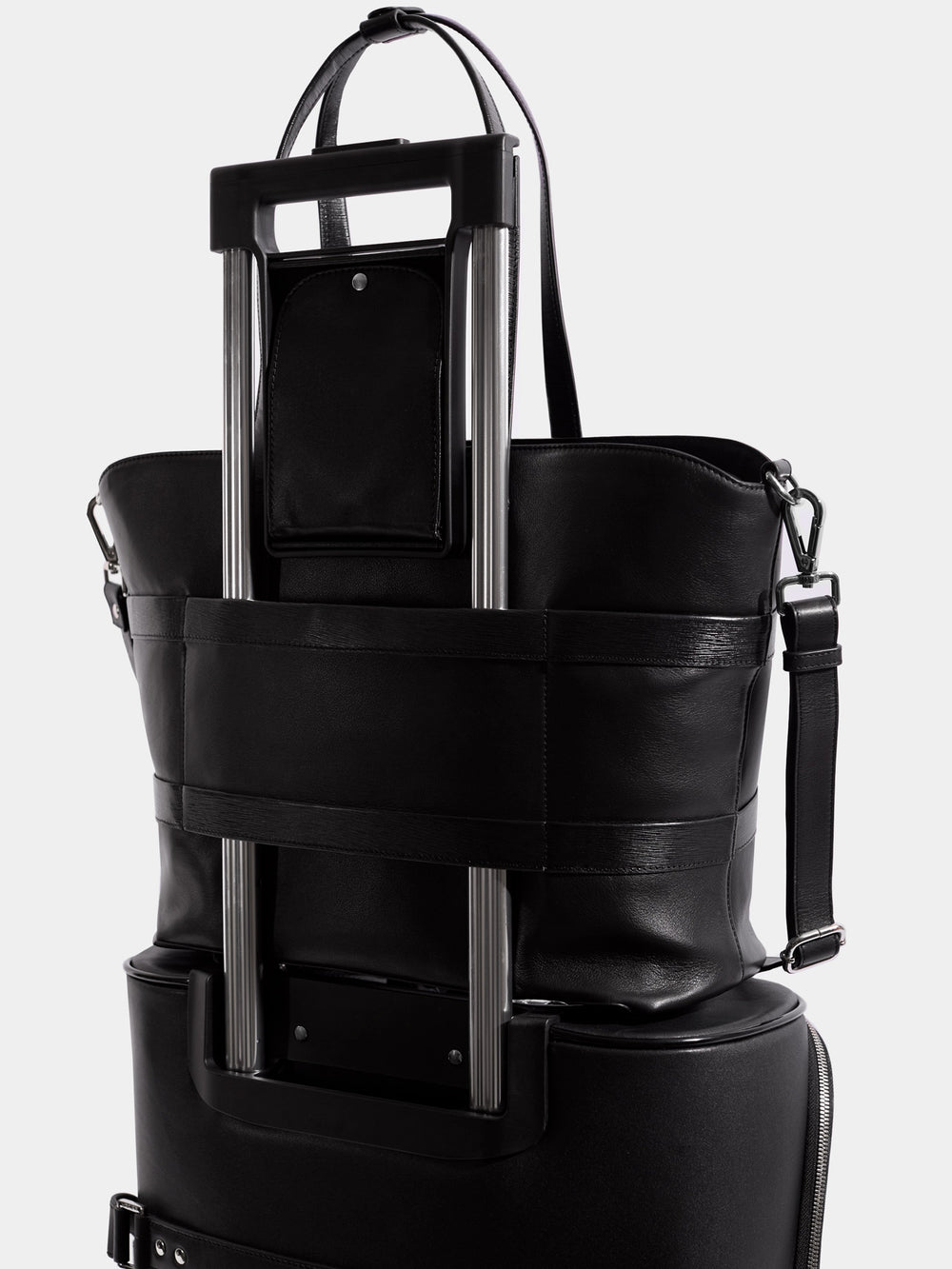 vantage tote bag on carry-on luggage travel set