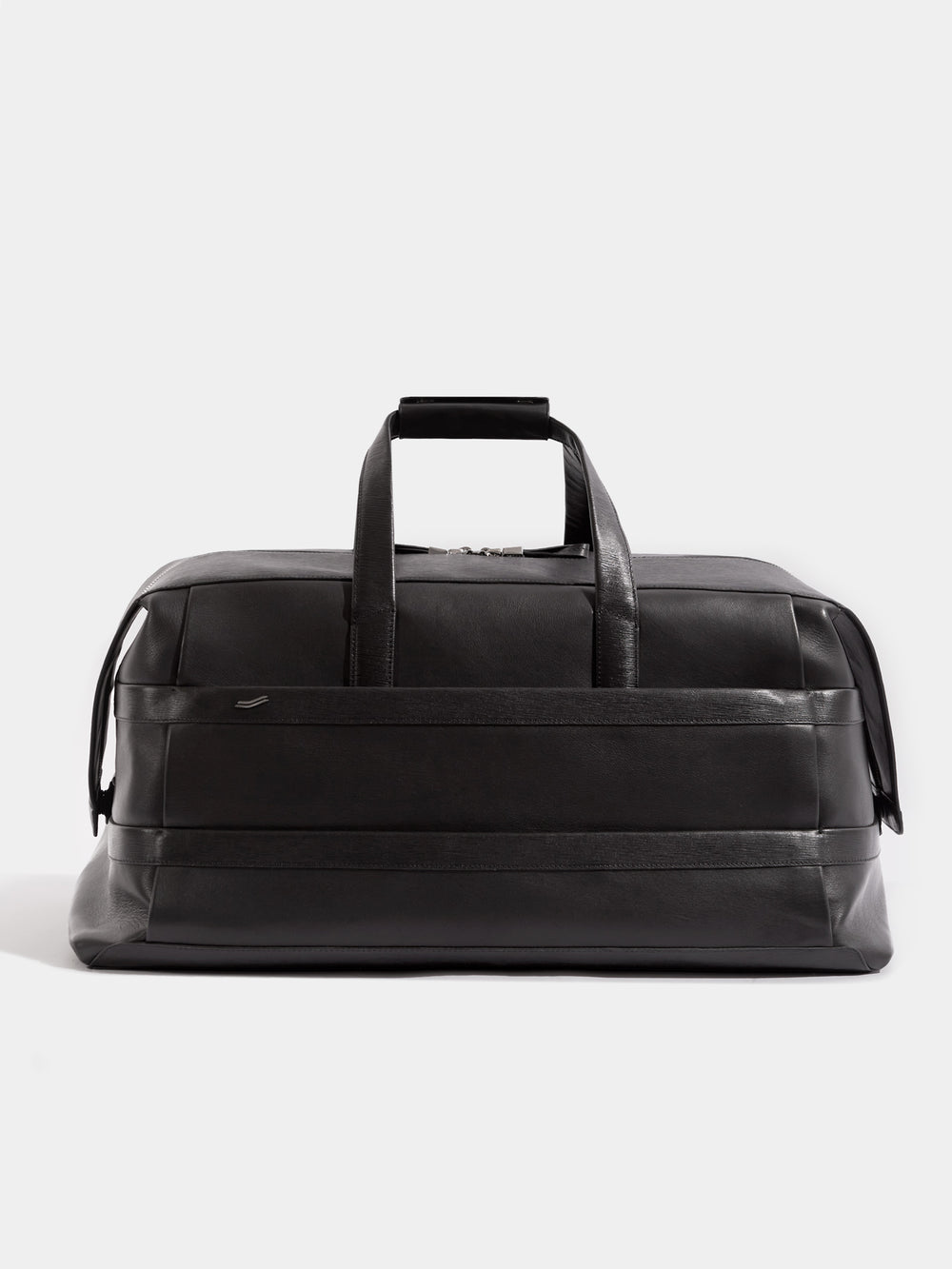 vantage black leather large weekender bag front reisetasche reisegepäck