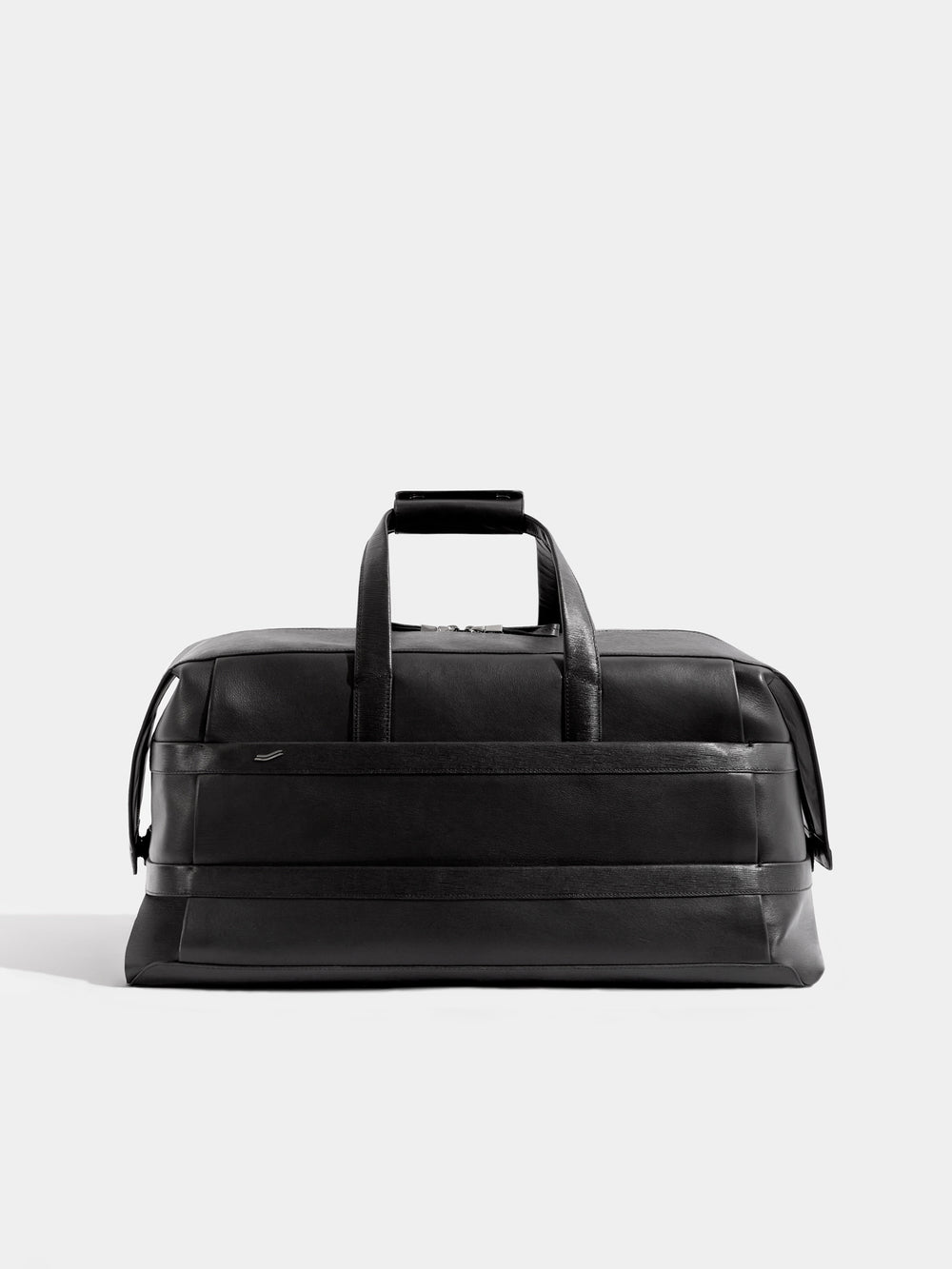 vantage black leather weekender bag front reisetasche reisegepäck